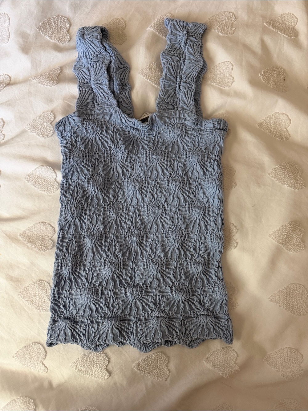 Altar'd State Light Blue Textured Square-Neck Tank